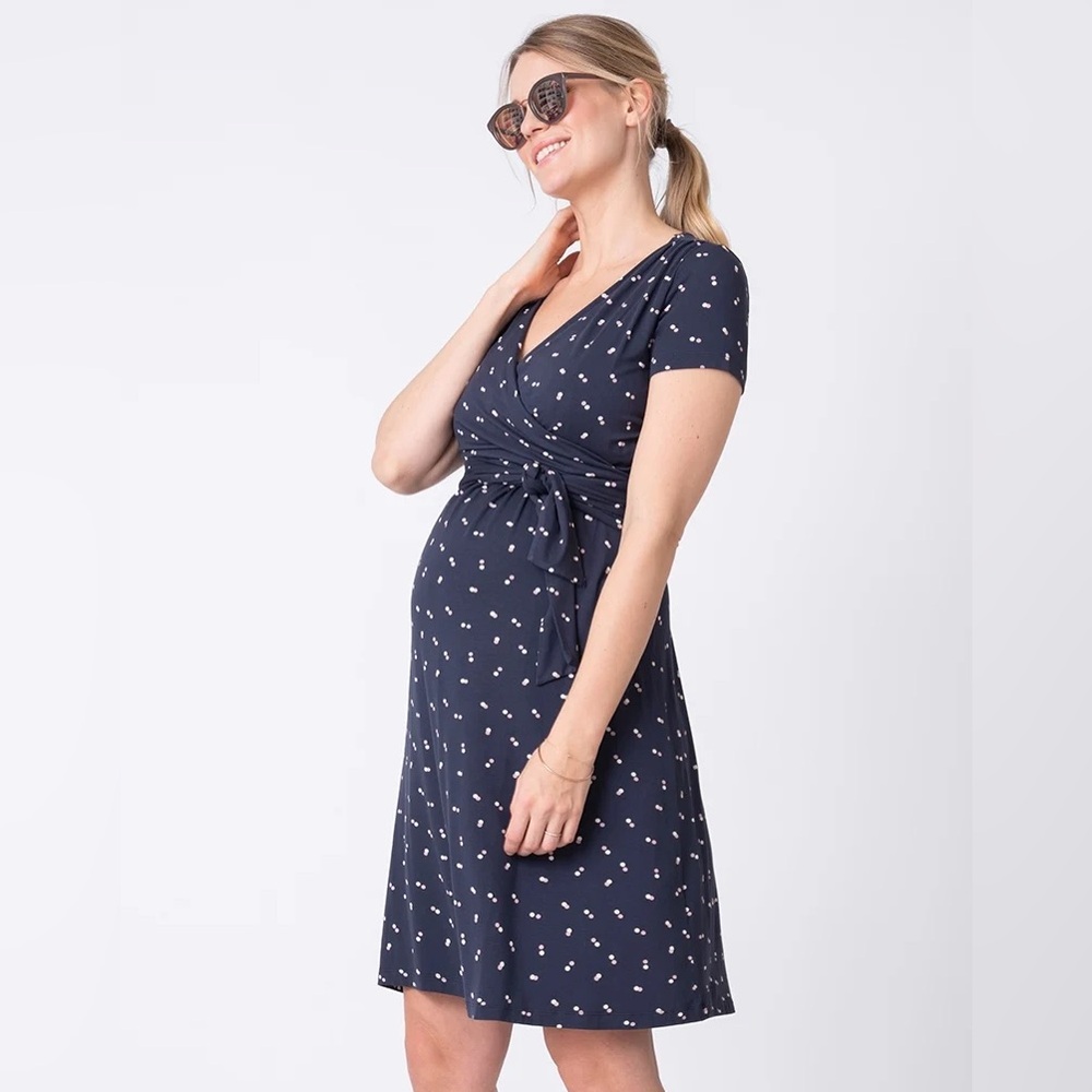 Seraphine Navy Blue Maternity & Nursing Dress Size 10